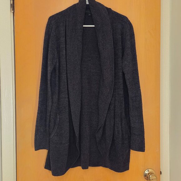 Barefoot Dreams CozyChic Lite Circle Cardi Size L/XL Black Comfy Open Cardigan - Picture 1 of 10